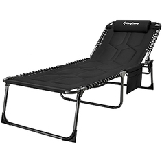 2021 Bavaria Cozy Cot шезлонг скл. сталь (черный, 200х68х35/38см) King Camp