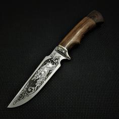 Туристический охотничий нож Следопыт Ворсма, сталь 95х18, дерево, латунь, ручная работа