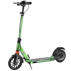 Городской Самокат Urban Scooter Disk Brake с ручным дисковым тормозом, 200мм зеленый