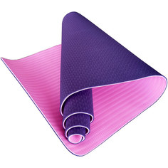 E33579 Коврик для йоги ТПЕ 183х61х0,6 см фиолетово/розовый Спортекс