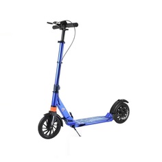 Городской Самокат Urban Scooter Disk Brake с ручным дисковым тормозом, 200мм синий