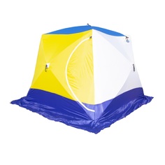 Палатка Стэк Куб трехслойная, для рыбалки, 4 места, разноцветный