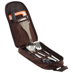 Набор для пикника, нерж. сталь (доска, 2 лопатки, ножницы, половник, вилка, нож) Maclay