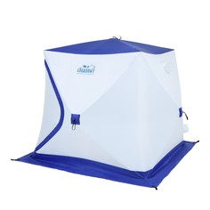 Палатка зимняя куб СЛЕДОПЫТ, 2-х местная, 3 слоя, цвет бело-синий