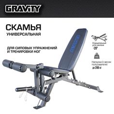 Универсальная скамья Gravity, синий лого