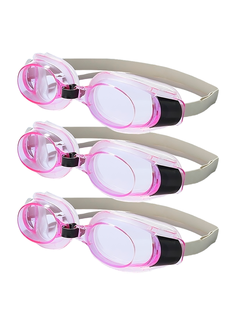 Очки для плавания детские с затычкой для ушей и зажимом для носа фиолетовые 3 шт. No Brand