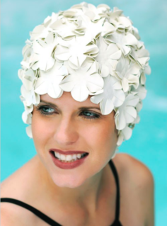 Шапочка для плавания Fashy Petal Cap Flowers 10 white