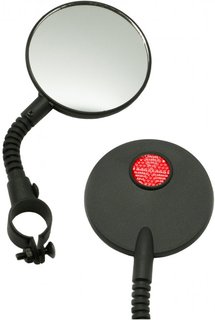 Зеркало круглое D:2" на гибкой ножке с красным катафотом на обратной стороне TBS