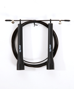 Скакалка RP-202 с подшипниками, с пластиковыми ручками, черный, 3 м Star FIT