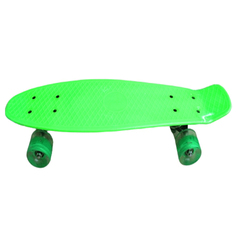 Скейтборд 22*6", шасси Al, колеса PU 60*45 свет.колеса мах вес 35кг ЗЕЛЕНЫЙ QZH1121-12 Импортные товары