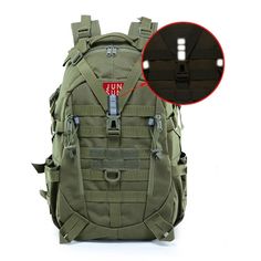 Рюкзак тактический водоотталкивающий, мужской спортивный походный, JSM J012, 25л - Зеленый No Brand