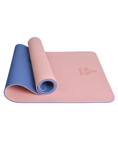 Коврик для йоги и фитнеса KAMA YOGA TPE, 6 мм,183 x 61 см, розовый, чехол + ремешок