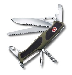 Нож перочинный VICTORINOX RangerGrip 179, 130 мм, 12 функций, зелёный с чёрным