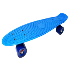 Скейтборд пластик 22*6", шасси Al(занижен), колёса PVC 60мм, синий, арт. 6022B Импортные товары