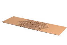 Коврик для йоги из пробки INEX Cork Yoga Mat 183 x 61 x 0,4 см, большой цветок