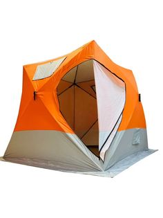 Трехслойная зимняя палатка куб для зимней рыбалки 4-местная Coolwalk 3022А, баня походная