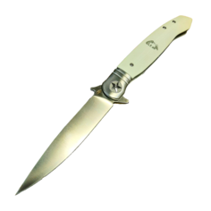 Складной нож Reptilian Финка 2-1, сталь D2, белая рукоять G10