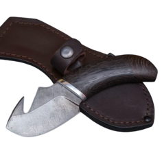 Нож Краб из дамасской стали, рукоять венге, литьё мельхиор Ворсма