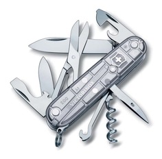 Нож перочинный VICTORINOX Climber, 91 мм, 14 функций, полупрозрачный серебристый