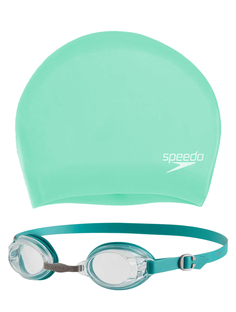 Очки для плавания Speedo Jet + шапочка Long Hair Cap для длинных волос в комплекте