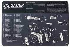 Коврик для чистки оружия Target Gun Sig Sauer P226 42,5x28 см, черно-белый No Brand