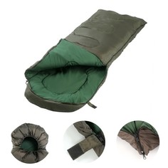 Спальный мешок, туристический, 220 х 75 см, до -20 градусов, 700 г/м2, цвет оливковый No Brand