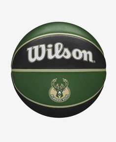 Мяч баскетбольный Wilson NBA Team Tribute Milwaukee Bucks, размер 7, черно-зеленый