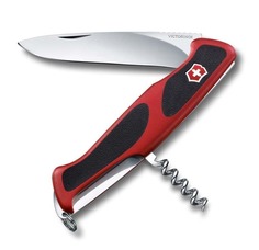 Нож перочинный VICTORINOX RangerGrip 52, 130 мм, 5 функций, красный с чёрным