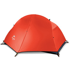 Палатка Naturehike ультралёгкая, на 1 человека, с матом, оранжевая в красную клетку