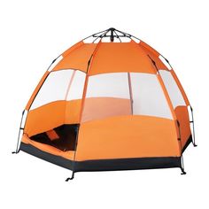 Палатка Lazy bear автоматическая, на 4-6 человек, оранжевая, голубая