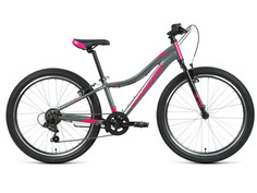 Подростковый велосипед Forward Jade 24 1.0, год 2022, Серебристый-Розовый, ростовка 12