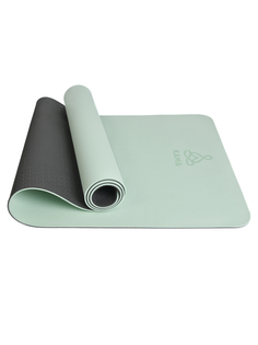 Коврик для йоги и фитнеса KAMA YOGA TPE, 6 мм, 183 x 61 см, зеленый, чехол + ремешок