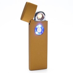 Зажигалка электронная в подарочной коробке, USB, спираль, 2.5 х 8 см, золото No Brand