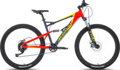 Велосипед Forward Flare 2.0 disc 9 скоростей, ростовка 18, тёмно-серый, красный, 27,5