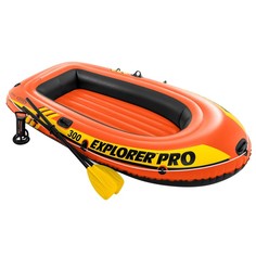 Лодка Explorer pro 300, 3 местная, 244 х 117 х 36 см, вёсла, ручной насос, до 200 кг, 5835 Intex