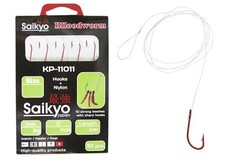Крючки Saikyo KP-11011 Blloodworm Red №12 c поводками ( 1 упк. по 10шт.)