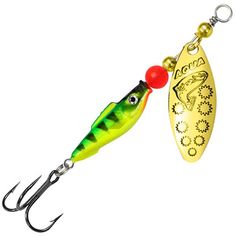 Блесна для рыбалки AQUA FISH LONG EXTRA-1 9,0g, цвет 62 (золото), 2 штуки в комплекте