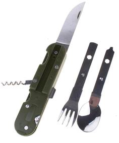 Набор туриста 4в1: нож, ложка, вилка, штопор, в чехле Look&Buy