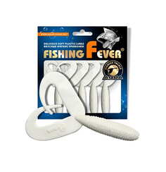 Твистер AQUA FishingFever TWIX, 8,5cm, 4,8g, 10 шт, 001 (белый), 1 уп.