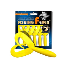 Твистер AQUA FishingFever TWIX, 8,5cm, 4,8g, 10 шт, 010 (желтый), 1 уп.