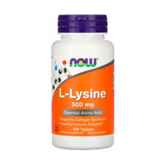NOW L-Lysine 500 мг, 100 таб