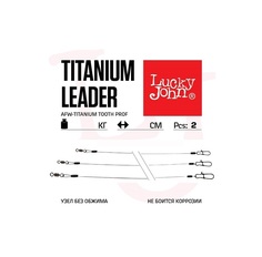 Поводки титановые LJ AFW TITANIUM оснащенные вертлюгом и застежкой 18кг 25см 2шт No Brand