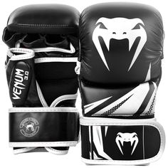 Перчатки ММА Sparring Gloves Venum Challenger 3.0 Black/White черный искусственная кожа XL