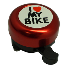 Велосипедный звонок механический Maya I love my bike красный