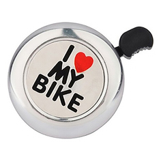 Велосипедный звонок механический Maya I love my bike хром