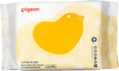 Детские влажные салфетки Pigeon для сосок, игрушек, фруктов 70 шт.