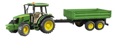 Спецтехника Bruder John Deere 5115M с прицепом Gulliver
