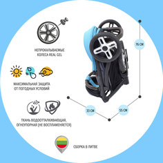 Прогулочная коляска Nuovita Modo Terreno сине - серый