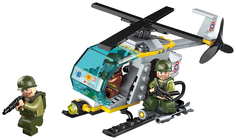 Конструктор Военные «Десантный вертолёт», 3 минифигуры, 124 детали Winner Bricks