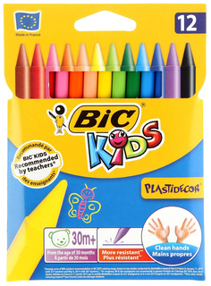 Мелки пластиковые 12 цветов BIC Kids Plasttidecor 920299 CubicFun